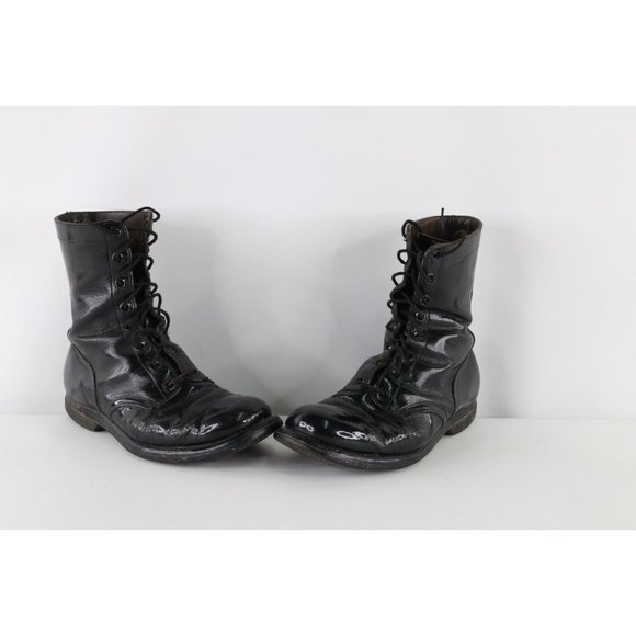 Vintage 60s Biltrite 8 M Distressed US Army Military Vietnam War Combat Boots Vietnam Era US Leather Combat Boots Biltrite Griplug Soles  main image 4